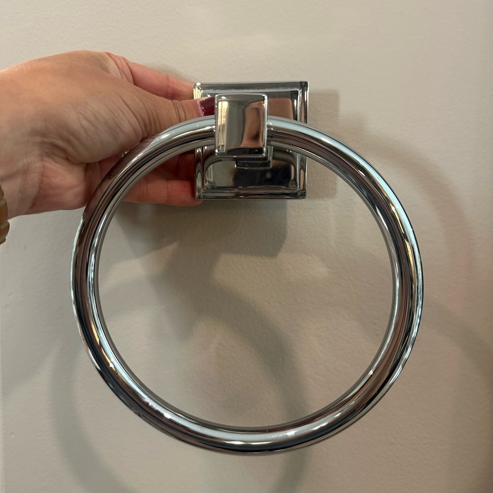 Pottery Barn Modern Chrome Towel Ring